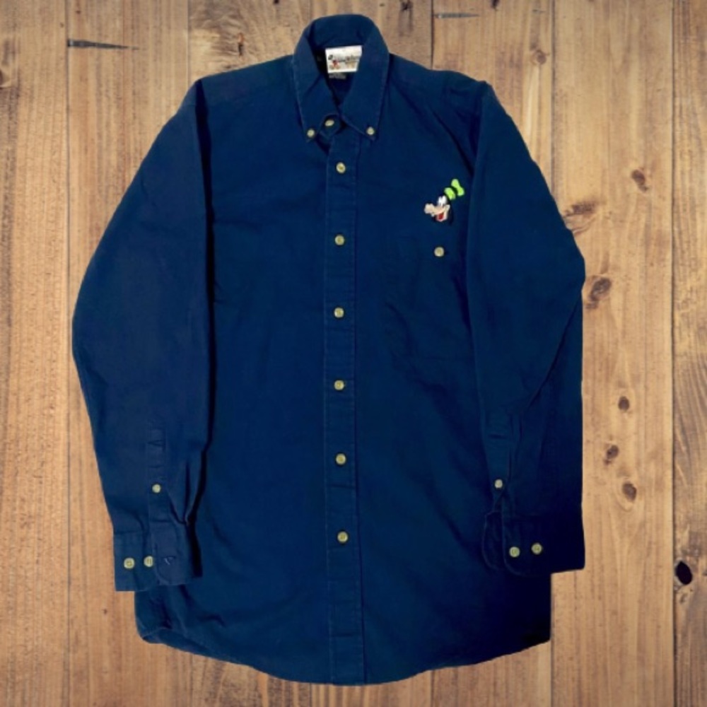 Vintage Disney Goofy Embroidered Men’s Dress Shirt